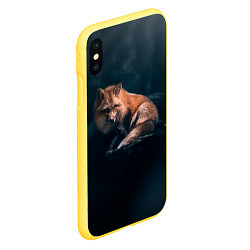 Чехол iPhone XS Max матовый Мудрый лис, цвет: 3D-желтый — фото 2