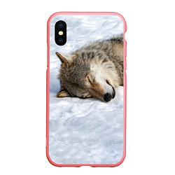 Чехол iPhone XS Max матовый Спящий Волк, цвет: 3D-баблгам
