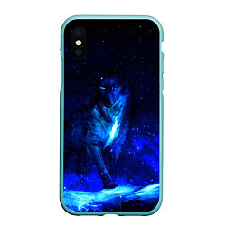 Чехол iPhone XS Max матовый Dark Wolf, цвет: 3D-мятный