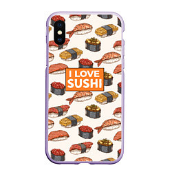 Чехол iPhone XS Max матовый I love sushi Я люблю суши