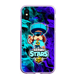 Чехол iPhone XS Max матовый Brawl StarsRonin Ruffs, цвет: 3D-сиреневый