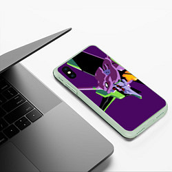 Чехол iPhone XS Max матовый Евангилион, цвет: 3D-салатовый — фото 2