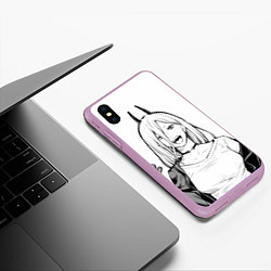 Чехол iPhone XS Max матовый Black and White Anime, цвет: 3D-сиреневый — фото 2