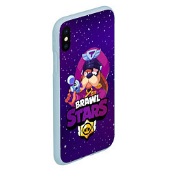 Чехол iPhone XS Max матовый Brawl Stars - Генерал Гавс, цвет: 3D-голубой — фото 2