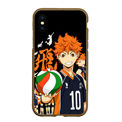 Чехол iPhone XS Max матовый ВОЛЕЙБОЛ!! HAIKYUU!!, цвет: 3D-коричневый