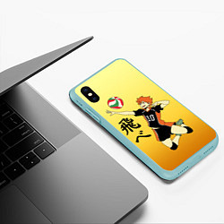 Чехол iPhone XS Max матовый Fly High Haikyuu!!, цвет: 3D-мятный — фото 2
