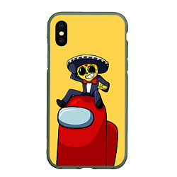 Чехол iPhone XS Max матовый Crewmates and Poco, цвет: 3D-темно-зеленый