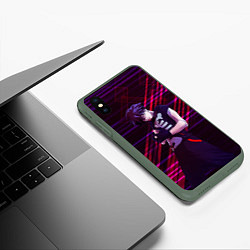 Чехол iPhone XS Max матовый Инцидент Кэмоно, цвет: 3D-темно-зеленый — фото 2