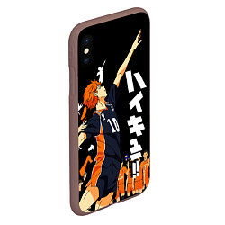 Чехол iPhone XS Max матовый ВОЛЕЙБОЛ!! HAIKYUU!!, цвет: 3D-коричневый — фото 2