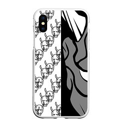 Чехол iPhone XS Max матовый DEMON BLACKWHITE, цвет: 3D-белый