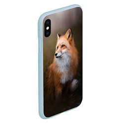 Чехол iPhone XS Max матовый Лиса-охотница, цвет: 3D-голубой — фото 2