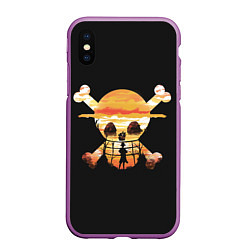 Чехол iPhone XS Max матовый One piece, цвет: 3D-фиолетовый