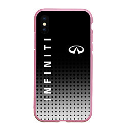 Чехол iPhone XS Max матовый Infiniti, цвет: 3D-розовый