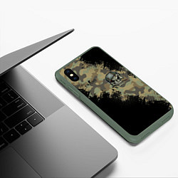 Чехол iPhone XS Max матовый Counter Strike, цвет: 3D-темно-зеленый — фото 2