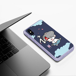Чехол iPhone XS Max матовый BTS Sleep, цвет: 3D-светло-сиреневый — фото 2