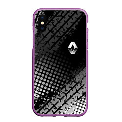 Чехол iPhone XS Max матовый Renault, цвет: 3D-фиолетовый