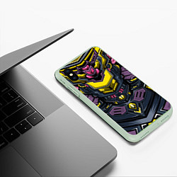 Чехол iPhone XS Max матовый Механический робот, цвет: 3D-салатовый — фото 2