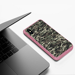 Чехол iPhone XS Max матовый Камуфляж - Серёга, цвет: 3D-малиновый — фото 2