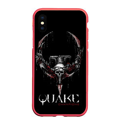 Чехол iPhone XS Max матовый Quake Champions, цвет: 3D-красный