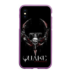Чехол iPhone XS Max матовый Quake Champions, цвет: 3D-фиолетовый