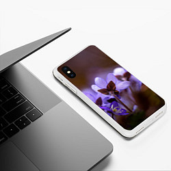 Чехол iPhone XS Max матовый Хрупкий цветок фиалка, цвет: 3D-белый — фото 2