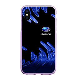 Чехол iPhone XS Max матовый Subaru, цвет: 3D-сиреневый