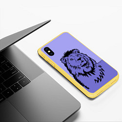 Чехол iPhone XS Max матовый Царь зверей, цвет: 3D-желтый — фото 2