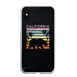 Чехол iPhone XS Max матовый California venice beach, цвет: 3D-белый