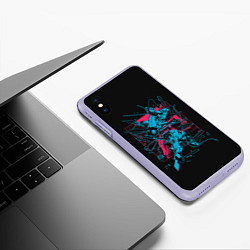 Чехол iPhone XS Max матовый Атака Титанов, цвет: 3D-светло-сиреневый — фото 2