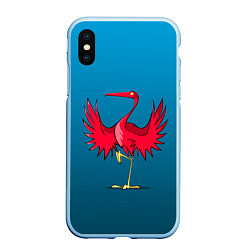 Чехол iPhone XS Max матовый Красный журавль
