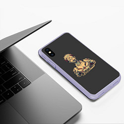 Чехол iPhone XS Max матовый Сукуна, цвет: 3D-светло-сиреневый — фото 2