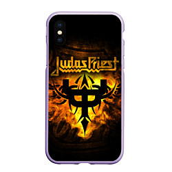 Чехол iPhone XS Max матовый JUDAS PRIEST, цвет: 3D-светло-сиреневый