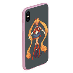 Чехол iPhone XS Max матовый Sailor Moon Сейлор Мун, цвет: 3D-розовый — фото 2