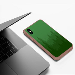 Чехол iPhone XS Max матовый Зеленый Лес, цвет: 3D-коричневый — фото 2