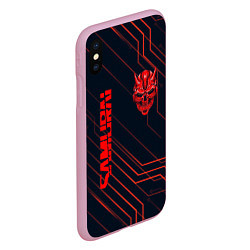 Чехол iPhone XS Max матовый CYBERPUNK 2077 samurai, цвет: 3D-розовый — фото 2