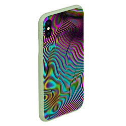 Чехол iPhone XS Max матовый Современная абстракция, цвет: 3D-салатовый — фото 2