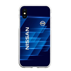 Чехол iPhone XS Max матовый Nissan, цвет: 3D-белый