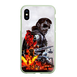 Чехол iPhone XS Max матовый Metal Gear, цвет: 3D-салатовый