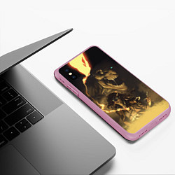 Чехол iPhone XS Max матовый АТАКА ТИТАНОВ ФИНАЛ, цвет: 3D-розовый — фото 2