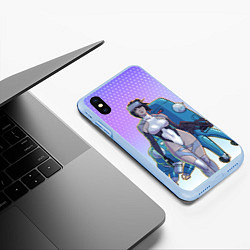 Чехол iPhone XS Max матовый МОТОКО КУСАНАГИ, цвет: 3D-голубой — фото 2