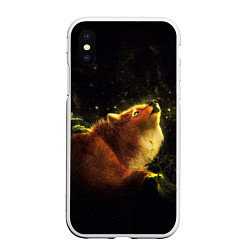 Чехол iPhone XS Max матовый Лисица, цвет: 3D-белый