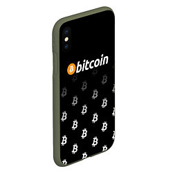 Чехол iPhone XS Max матовый БИТКОИН BITCOIN Z, цвет: 3D-темно-зеленый — фото 2