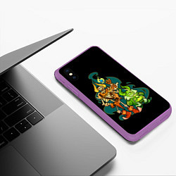 Чехол iPhone XS Max матовый Опасная парочка Dota 2, цвет: 3D-фиолетовый — фото 2