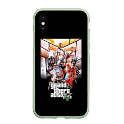 Чехол iPhone XS Max матовый Grand Theft Auto five, цвет: 3D-салатовый