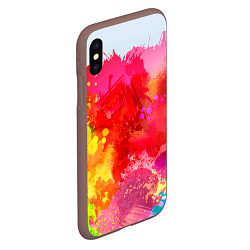 Чехол iPhone XS Max матовый Брызги краски, цвет: 3D-коричневый — фото 2