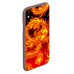 Чехол iPhone XS Max матовый ДРАКОН, цвет: 3D-коричневый — фото 2