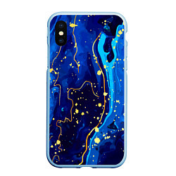 Чехол iPhone XS Max матовый СИНИЙ ГРАНИТ, цвет: 3D-голубой