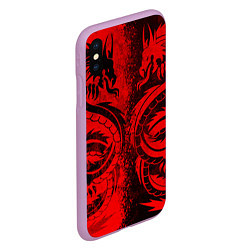 Чехол iPhone XS Max матовый BLACK RED DRAGONS TATOO, цвет: 3D-сиреневый — фото 2