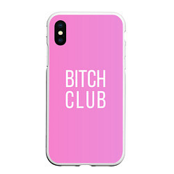 Чехол iPhone XS Max матовый Bitch club, цвет: 3D-белый