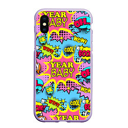 Чехол iPhone XS Max матовый Year baby Pop art print, цвет: 3D-светло-сиреневый